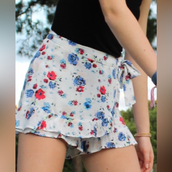 Free People Floral Wrap Skort - Picture 3 of 5